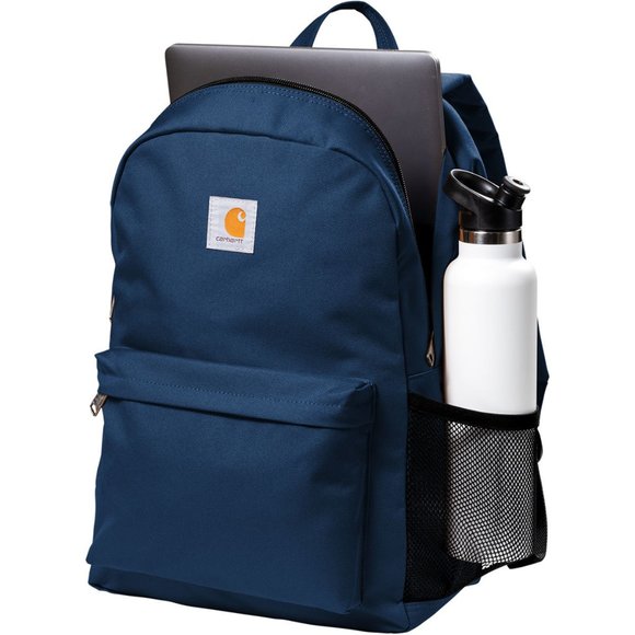 (NWT) Carhatt Canvas Backpack Work School Travel Heavyduty Bookbag Navy Blue - Picture 5 of 7